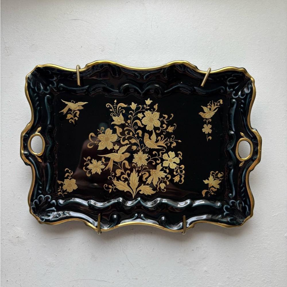 Spanish Black and Gold Decorative Tray